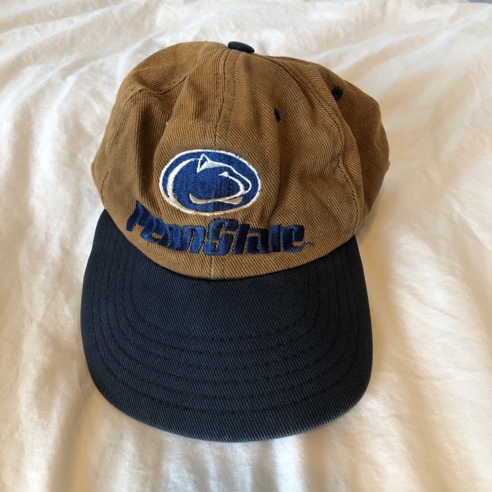 Vintage Penn State Blue and Tan Corduroy Cap | Adjustable Strap
